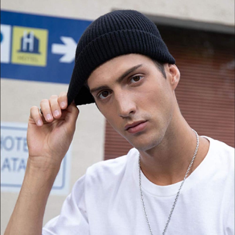 MaxNova Trawler Beanie Watch Skullcap Fisherman Beanie for Men Women Black - Image 3